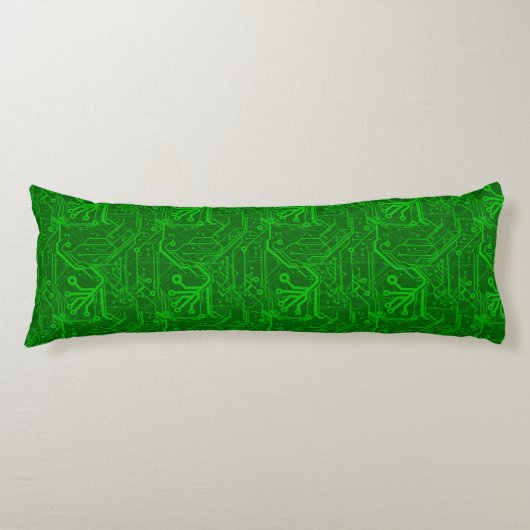 Coussins Longs Motif de carte électronique de vert (Devant)