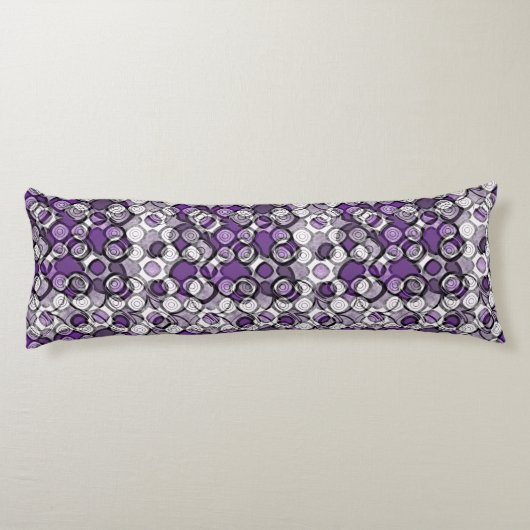 Coussins Longs Motif de cercle abstrait violet, gris et noir (Dos)