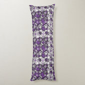 Coussins Longs Motif de cercle abstrait violet, gris et noir (Dos (Vertical))