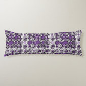 Coussins Longs Motif de cercle abstrait violet, gris et noir (Devant)