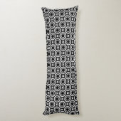 Coussins Longs Motif de cercles zigzag noir blanc mignon (Dos (Vertical))