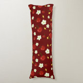 Coussins Longs Motif de cerisier rouge foncé (Devant (Vertical))