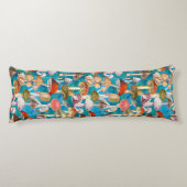 Coussins Longs Motif de champignons turquoise bleu mignon (Dos)