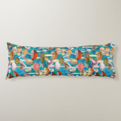 Coussins Longs Motif de champignons turquoise bleu mignon (Devant)