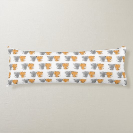 Coussins Longs Motif de chatons mignons orange et gris (Devant)