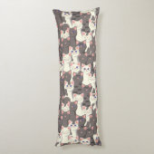 Coussins Longs Motif de chats blancs et gris (Dos (Vertical))