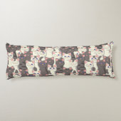 Coussins Longs Motif de chats blancs et gris (Dos)