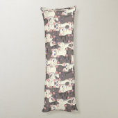 Coussins Longs Motif de chats blancs et gris (Dos (Vertical))