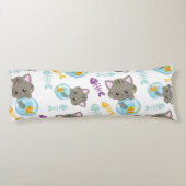 Coussins Longs Motif De Chats, Chats Mignons, Chatons, Poisson (Dos)