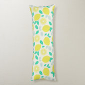 Coussins Longs Motif de citron d'été en crème (Dos (Vertical))
