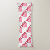 Coussins Longs Motif de coeur d'amour rose (Devant (Vertical))