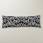 Coussins Longs Motif de coeur noir et blanc (Dos)