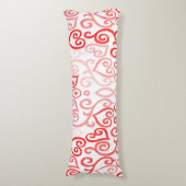 Coussins Longs Motif de coeur rouge et rose (Devant (Vertical))