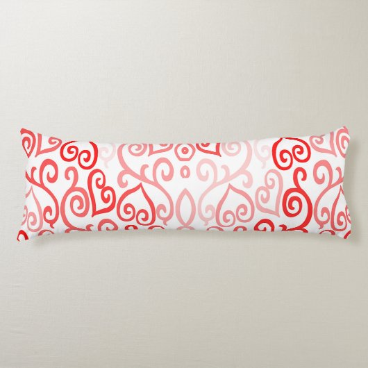 Coussins Longs Motif de coeur rouge et rose (Devant)