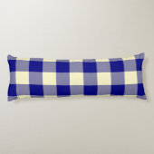 Coussins Longs Motif de contrôle de plaid bleu jaune (Dos)