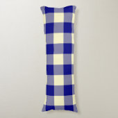 Coussins Longs Motif de contrôle de plaid bleu jaune (Devant (Vertical))