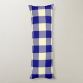 Coussins Longs Motif de contrôle de plaid bleu jaune (Dos (Vertical))