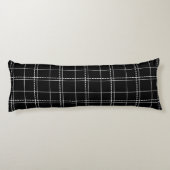 Coussins Longs Motif de contrôle géométrique noir et blanc (Dos)