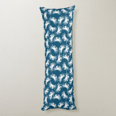 Coussins Longs Motif de crabe sans couture blanc et bleu (Dos (Vertical))