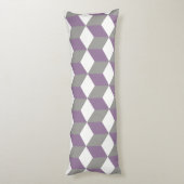Coussins Longs Motif de cube isométrique violet et gris Crocus (Dos (Vertical))