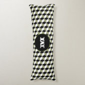 Coussins Longs motif de cubes 3D, noir et blanc (Devant (Vertical))