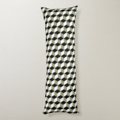 Coussins Longs motif de cubes 3D, noir et blanc (Dos (Vertical))