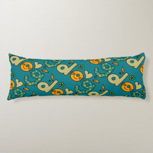 Coussins Longs Motif de dessin animé de chien turquoise foncé
