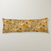Coussins Longs Motif de dessin de chien Brown (Dos)