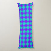 Coussins Longs Motif de diamant de Checker Turquoise violet (Dos (Vertical))