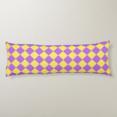 Coussins Longs Motif de diamant jaune pourpre Checker (Dos)