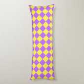 Coussins Longs Motif de diamant jaune pourpre Checker (Dos (Vertical))