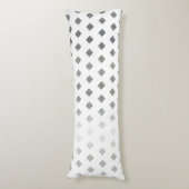 Coussins Longs Motif de diamants blanc gris argenté décoratif (Devant (Vertical))