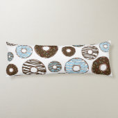 Coussins Longs Motif De Donuts, Donuts Bleus, Donuts Brown (Dos)