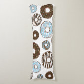 Coussins Longs Motif De Donuts, Donuts Bleus, Donuts Brown (Devant (Vertical))