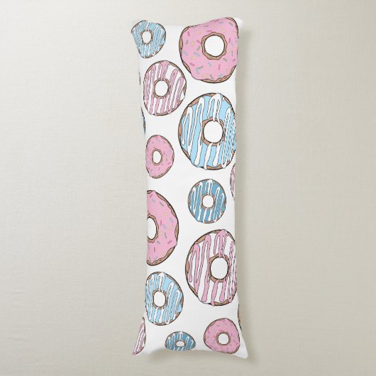 Coussins Longs Motif De Donuts, Donuts Roses, Donuts Bleus (Devant (Vertical))