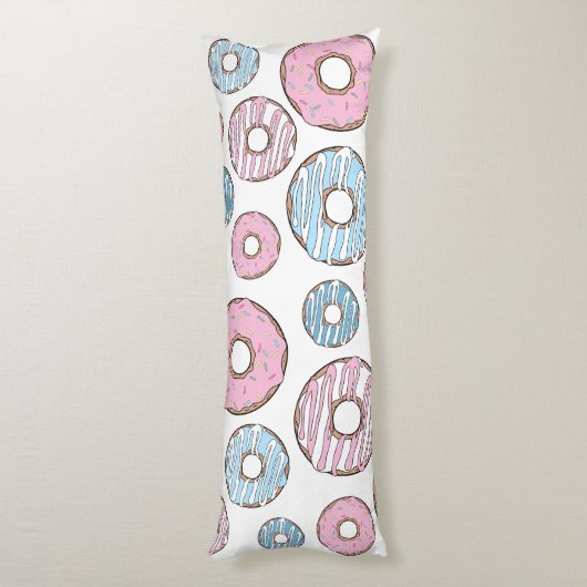 Coussins Longs Motif De Donuts, Donuts Roses, Donuts Bleus (Dos (Vertical))