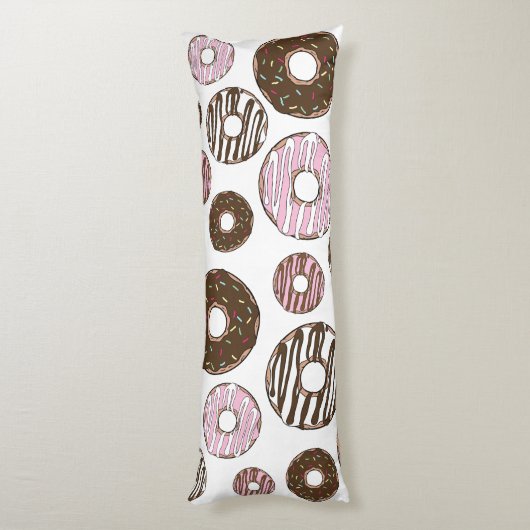 Coussins Longs Motif De Donuts, Donuts Roses, Donuts Brown (Dos (Vertical))