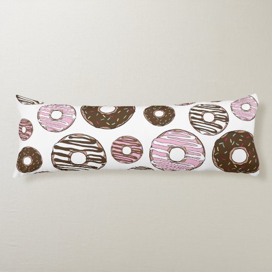 Coussins Longs Motif De Donuts, Donuts Roses, Donuts Brown (Devant)