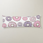 Coussins Longs Motif De Donuts, Donuts Roses, Donuts Violets (Dos)