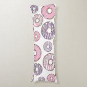 Coussins Longs Motif De Donuts, Donuts Roses, Donuts Violets (Devant (Vertical))