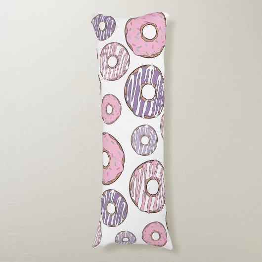 Coussins Longs Motif De Donuts, Donuts Roses, Donuts Violets (Devant (Vertical))