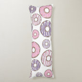 Coussins Longs Motif De Donuts, Donuts Roses, Donuts Violets (Dos (Vertical))