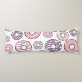 Coussins Longs Motif De Donuts, Donuts Roses, Donuts Violets (Devant)