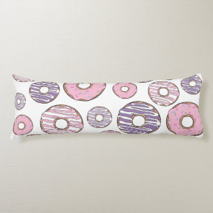 Coussins Longs Motif De Donuts, Donuts Roses, Donuts Violets