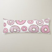 Coussins Longs Motif De Donuts, Donuts Roses, Saupoudrages (Devant)