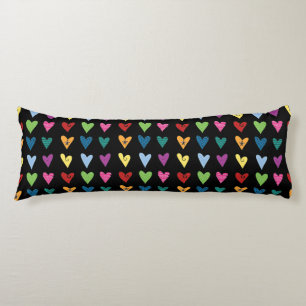 Coussins Longs Motif de doodles de coeur lunaire