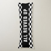 Coussins Longs Motif de drapeau à damier noir et blanc de texte p (Devant (Vertical))