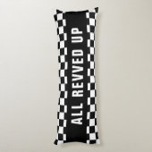 Coussins Longs Motif de drapeau à damier noir et blanc de texte p (Dos (Vertical))