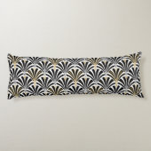 Coussins Longs Motif de fan d'art déco - noir et blanc (Dos)