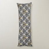 Coussins Longs Motif de fan d'art déco - noir et blanc (Dos (Vertical))